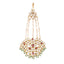 22K Gold-Plated Kundan & Red Stone Studded Jhumar Paasa Head Jewellery