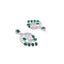 Rhodium Plated Royale Green Earrings