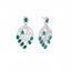 Rhodium Plated Royale Green Earrings