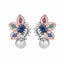 Gold & Rhodium Plated Rhinestone Studded Contemporary Butterfly Studs