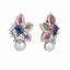 Gold & Rhodium Plated Rhinestone Studded Contemporary Butterfly Studs