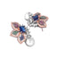 Gold & Rhodium Plated Rhinestone Studded Contemporary Butterfly Studs