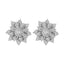 Rhodium-Plated Rhinestone Studded Floral Shaped Statement Studs