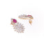 American Diamond Ruby Roseatte Stud Earrings