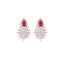 American Diamond Ruby Roseatte Stud Earrings