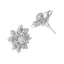 Rhodium-Plated Rhinestone Studded Floral Shaped Statement Studs
