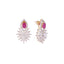 American Diamond Ruby Roseatte Stud Earrings
