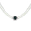 Emerald Elegance Pearl Choker Necklace Set