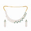 American Diamond Emerald Fern Dew Necklace Set