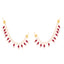22K Gold Plated Triple Chain Strands & Stone Drops Layered Ear Chain