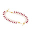 22K Gold Plated Triple Chain Strands & Stone Drops Layered Ear Chain