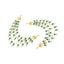 22K Gold Plated Emerald Pearls Triple Strand Ear Chain