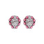 Rhodium Plated Ruby Grace Stud Earrings