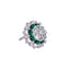 Rhodium Plated Emerald Spark Adjustable Ring