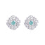 Rhodium Plated Sage Grace Stud Earrings