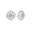 Rhodium Plated Sage Grace Stud Earrings