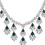 Rhodium Plated Elysian Emerald Necklace Set