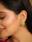 22K Gold-Plated Turquoise Flower Stud Earrings
