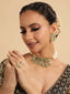 22K Gold Plated Ziva Pearl Bridal Choker Necklace Set
