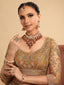 22K Gold Plated Red Mirage Bridal Necklace Set