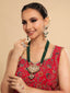 22K Gold Plated Emerald Dusk Bridal Necklace Set