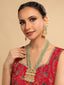 22K Gold Plated Royal Sage Kundan Necklace Set