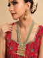 22K Gold Plated Royal Sage Kundan Necklace Set