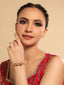 22K Gold Plated Ruby Rosette Kundan Bracelet