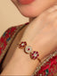 22K Gold Plated Ruby Rosette Kundan Bracelet