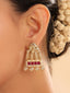 Gold Bling Pink Kundan Stud Earrings