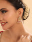 Gold Bling Pink Kundan Stud Earrings