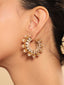 Kanika Floral Pearl Hoop Earrings
