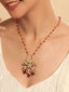 22K Gold Plated Crescent Kundan Ruby Drops Necklace