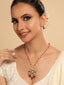 22K Gold Plated Crescent Kundan Ruby Drops Necklace