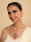 22K Gold Plated Arc Kundan Ruby Drops Necklace