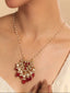 22K Gold Plated Arc Kundan Ruby Drops Necklace