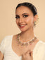 22K Gold Plated Pearl Empress Flora Pink Stone Drops Necklace Set