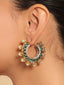 Kanika Floral Green Hoop Earrings