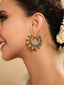 Kanika Floral Green Hoop Earrings