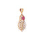 American Diamond Ruby Roseatte Pendant Set