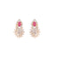 American Diamond Ruby Roseatte Pendant Set