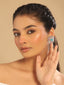 Rhodium Plated Sage Grace Stud Earrings