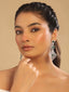 Rhodium Plated Royal Fern Dangler Earrings