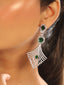 Rhodium Plated Royal Fern Dangler Earrings