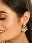 22K Gold Plated Ivory Dusk Kundan Earrings