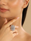 Rhodium Plated Floret Swirl Adjustable Ring