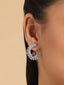 Rhodium Plated Celestial Amethyst Spark Stud Earrings