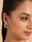 Rhodium Plated Celestial Amethyst Spark Stud Earrings
