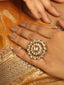 Floral Kundan Aura Adjustable Ring