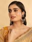22K Gold Plated Crescent Kundan Drop Red Stone Chandbali Earrings